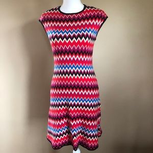 Eva Mendes  | Chevron Print Knit Dress  XS
